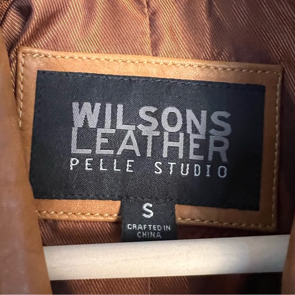 Wilson’s Leather Carmel Butter Soft Long Coat Jacket - Picture 6 of 13